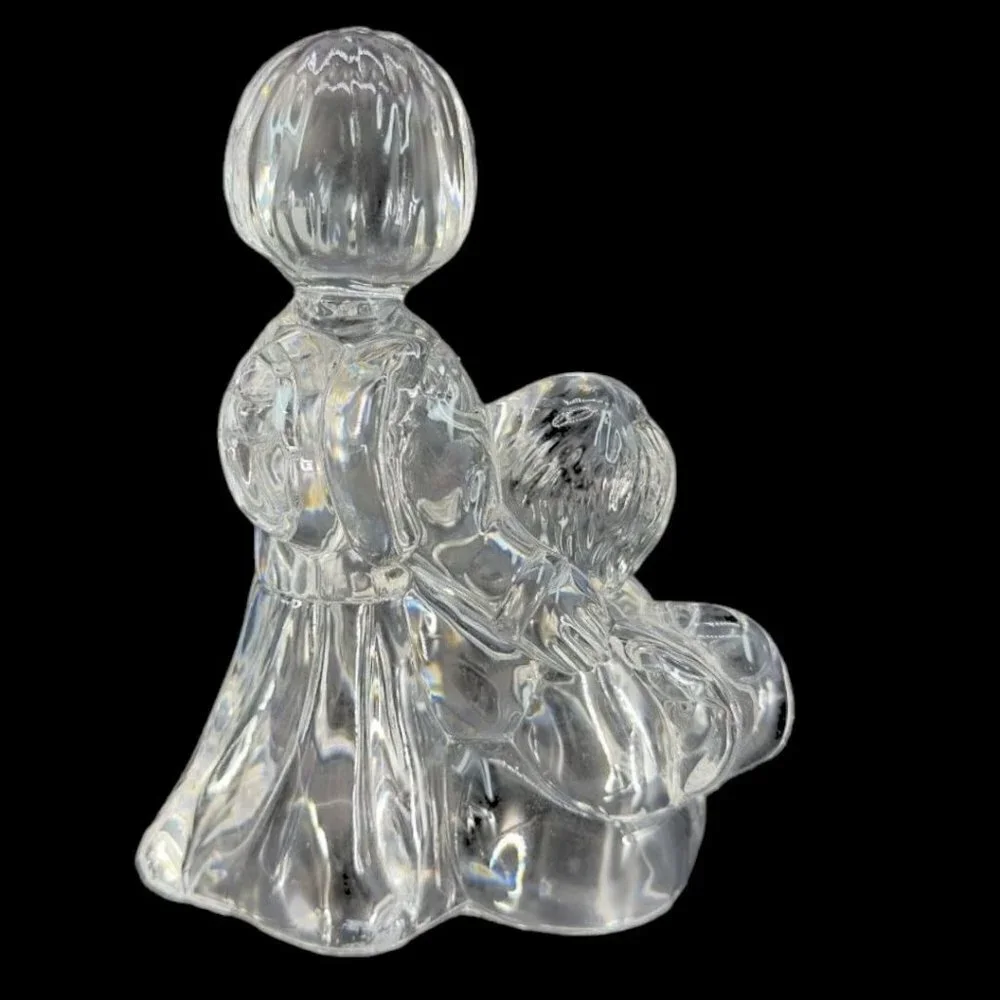R.O.C Vtg Crystal Mother & Child Figurine Sculpture
